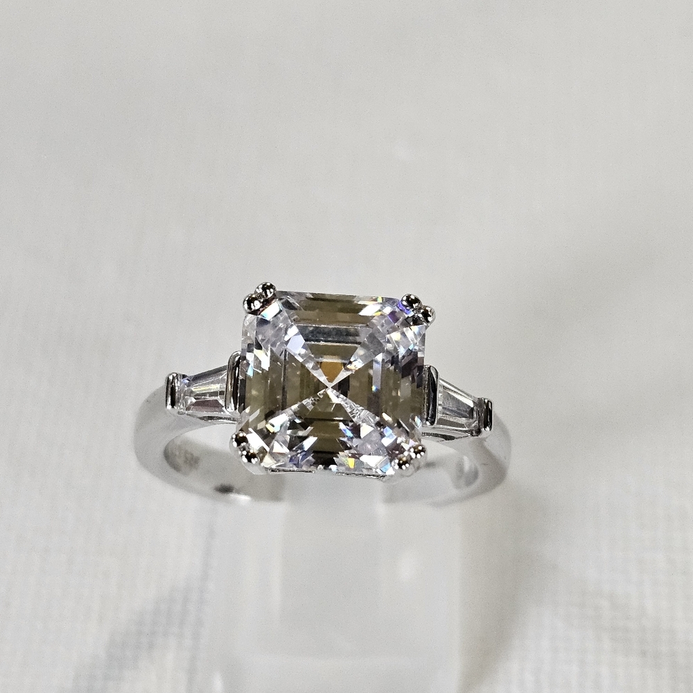 Lustro Stella Finest CZ Ring in Platinum over Sterling Silver Sz 9! - Picture 2 of 12